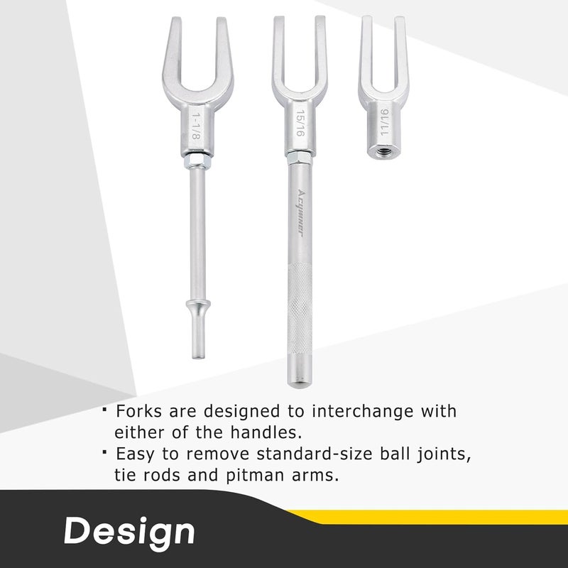 Acymner Pickle Fork Ball Joint Separator Set | 5PCS Pickle Fork Tool Set, Ball Joint Tie Rod Pitman Arm Removal Tool, Fork Type Separator Kit for Cars and Light Trucks - Image 5